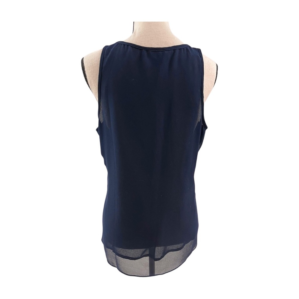 Navy Ruffled Pencil Tank Top Size L by Filtre - Picture 6 of 9